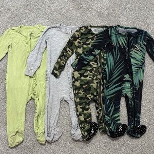 Posh Peanut Kids Pajamas Footies - Green, Gray, Camouflage, Tropical